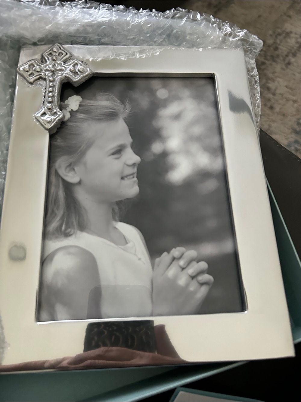 Mariposa Silver Decorative Cross Photo Frame